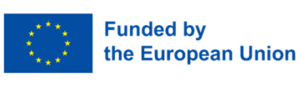 Blue logo with yellow stars representing EU funding.